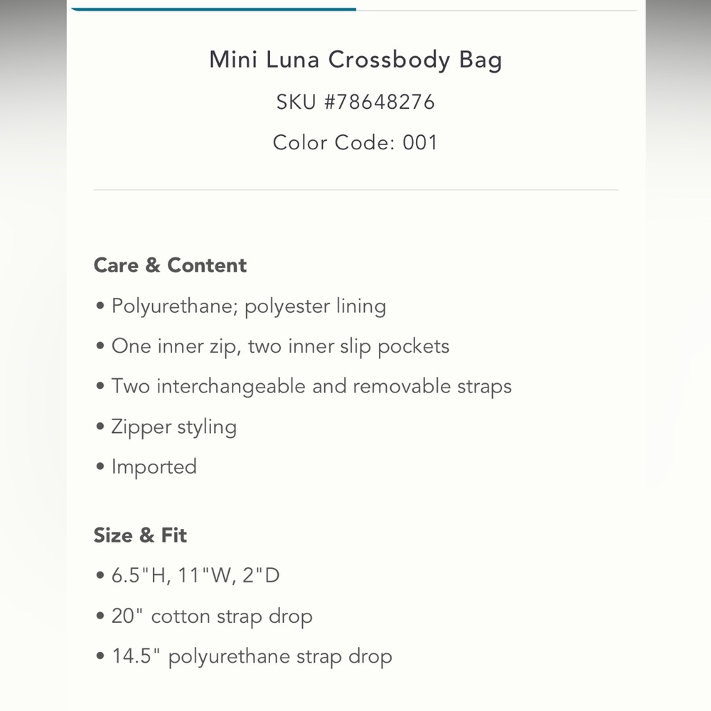 Anthropologie Mini Luna Crossbody Bag-NWT - Picture 4 of 7